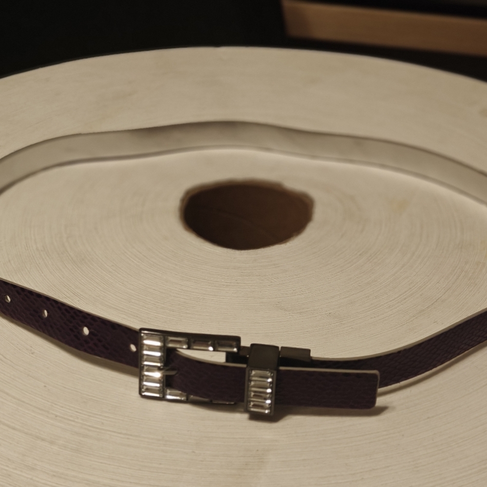 Reversible Bejeweled Belt Purple Silver 37.5"
